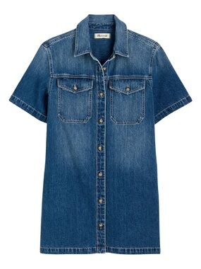 Madewell Denim Boxy Shirtdress in Demarco Wash Size Small